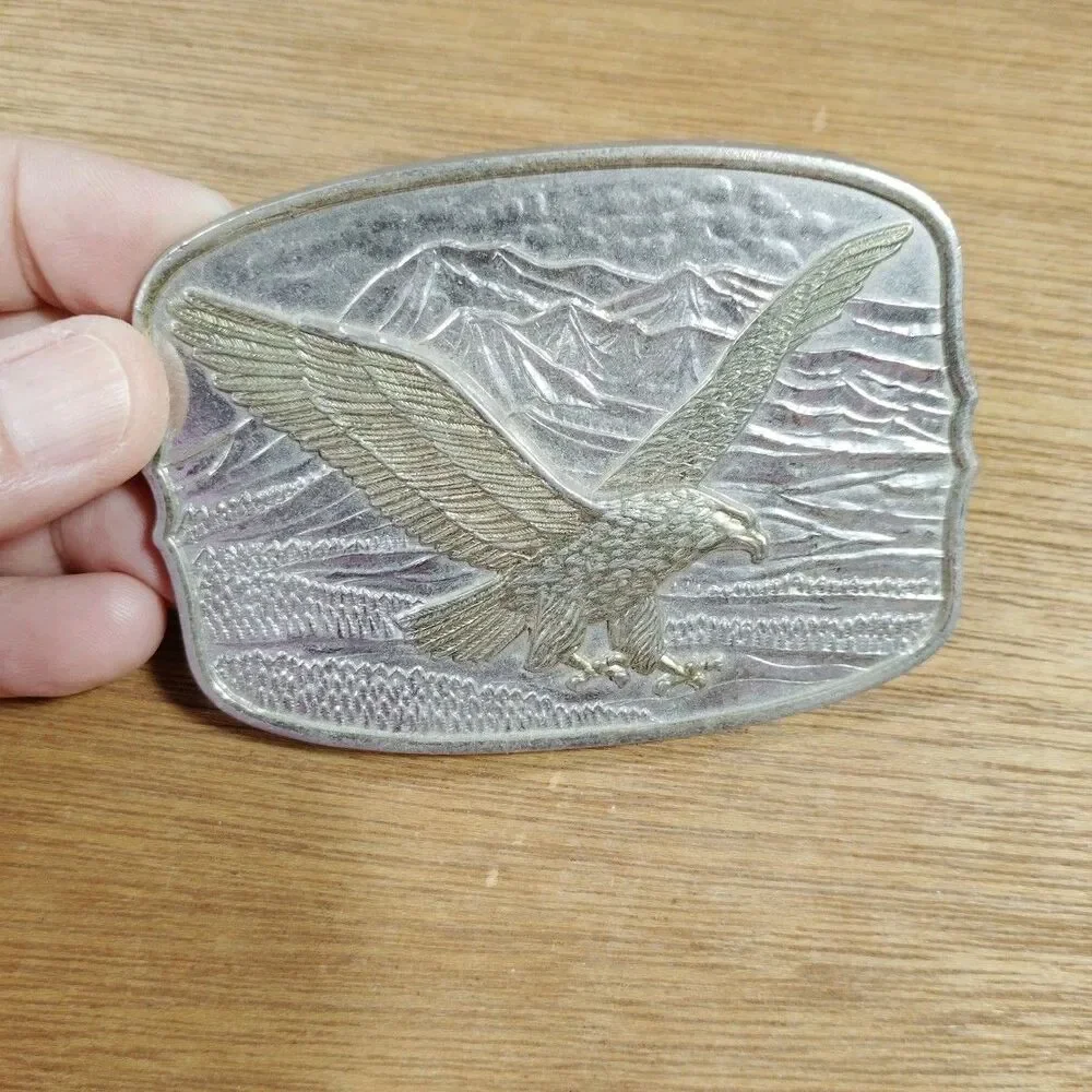 Vintage Belt Buckle Metal Eagle Majestic Outdoors Western
